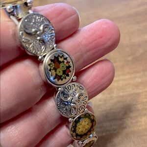 Silver Floral Stretch Bracelet